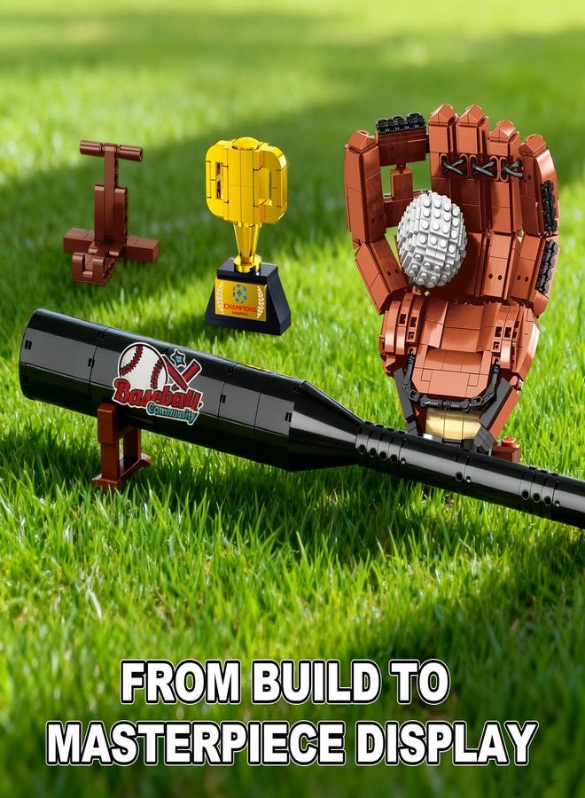 Oeasic Baseball Building Kit for Adults 1021 PCS - Sports Display Model with Bat, Glove, Ball & Trophy, Creative Building Toy for Men, Teens & Fans, Unique Gift Idea & Home Office Display Décor - Image 2
